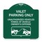 Signmission Valet Parking Unauthorized Vehicles Towed Owner Expense W/ Graphic Alum, 18" L, 18" H, GW-1818-22754 A-DES-GW-1818-22754 - alternate 1